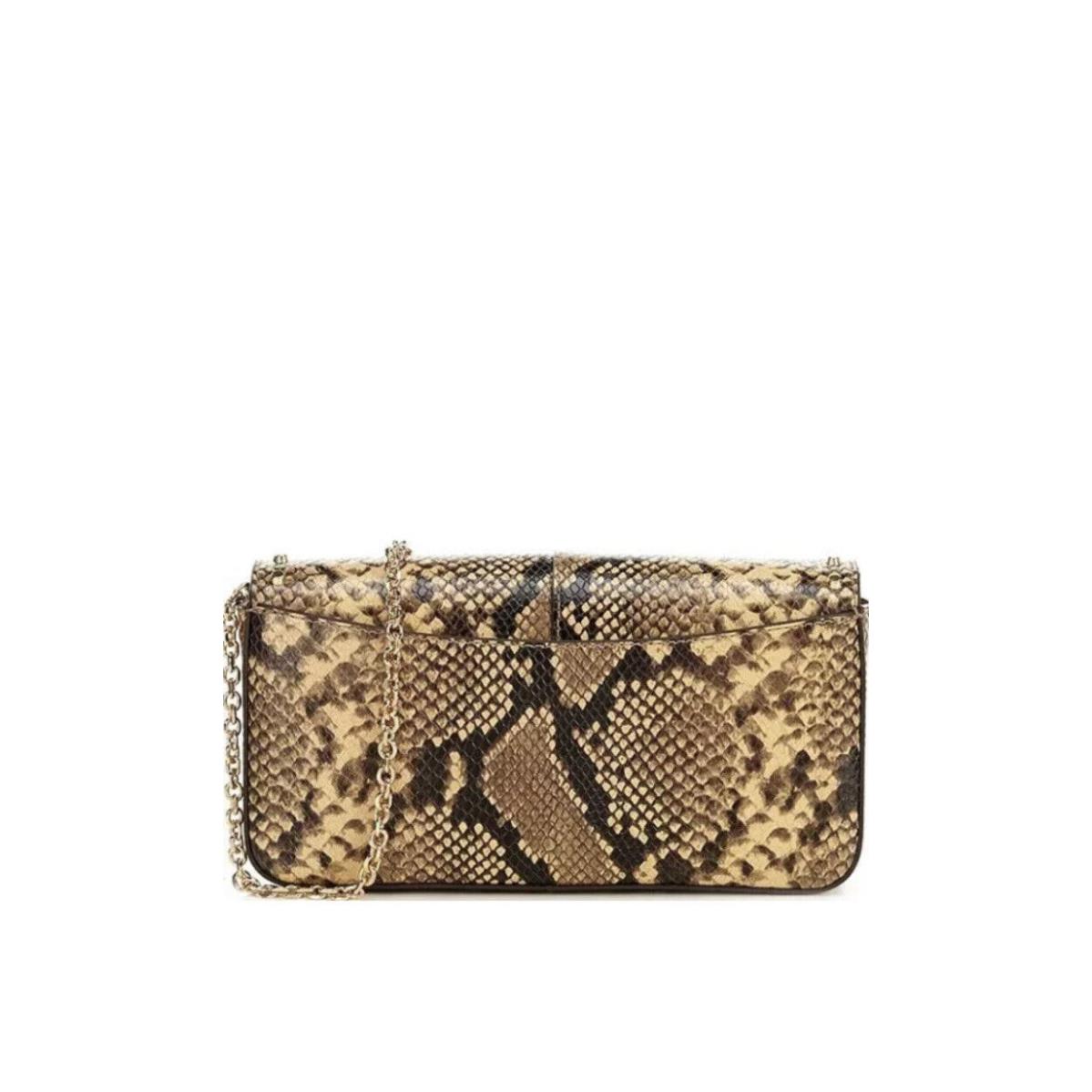 Michael Kors Izzy Large Clutch Crossbody Convertible in Natural Gold Cha