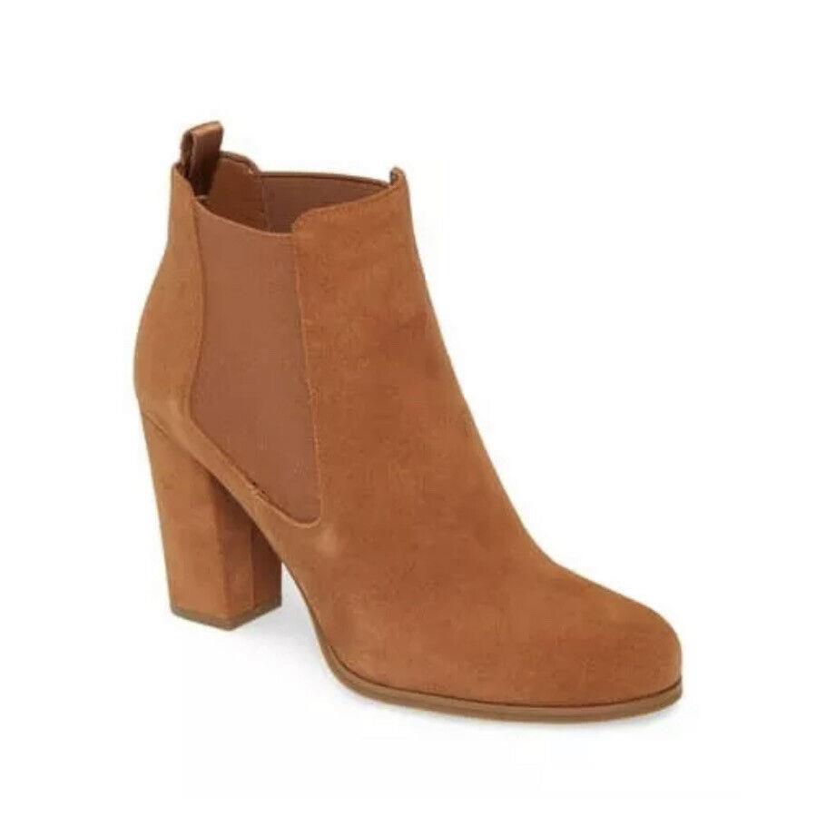 Michael Kors Lottie Suede Booties Luggage Boot Size 8