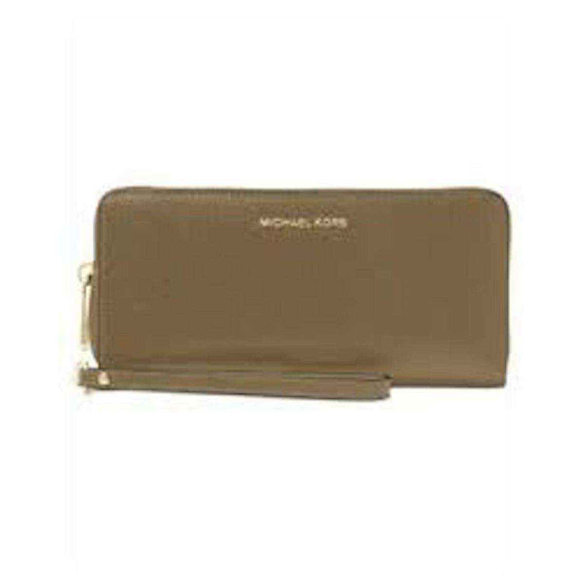 Kors Jet Set Continental Wallet Pistachio Green Zip Around