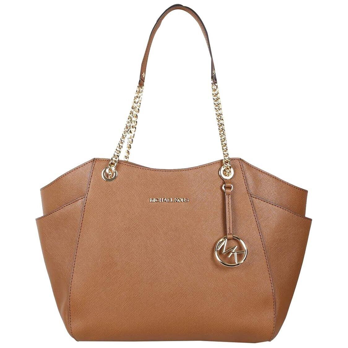 Michael Kors Jet Set Travel Large Chain Shoulder Tote Saffiano Leather Luggage