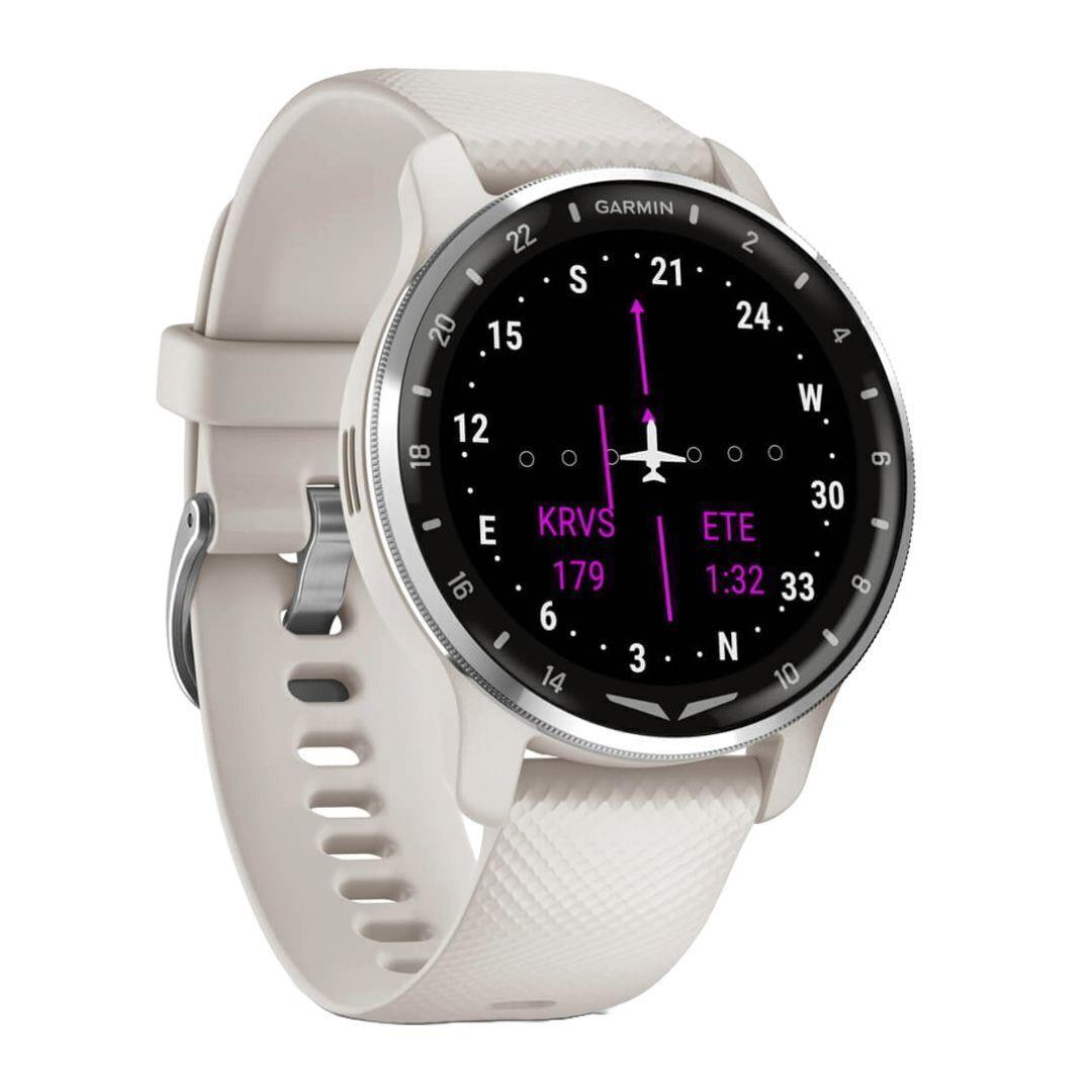Garmin D2 Air X10 Touchscreen Amoled Display Aviation Smartwatch Silver Ivory