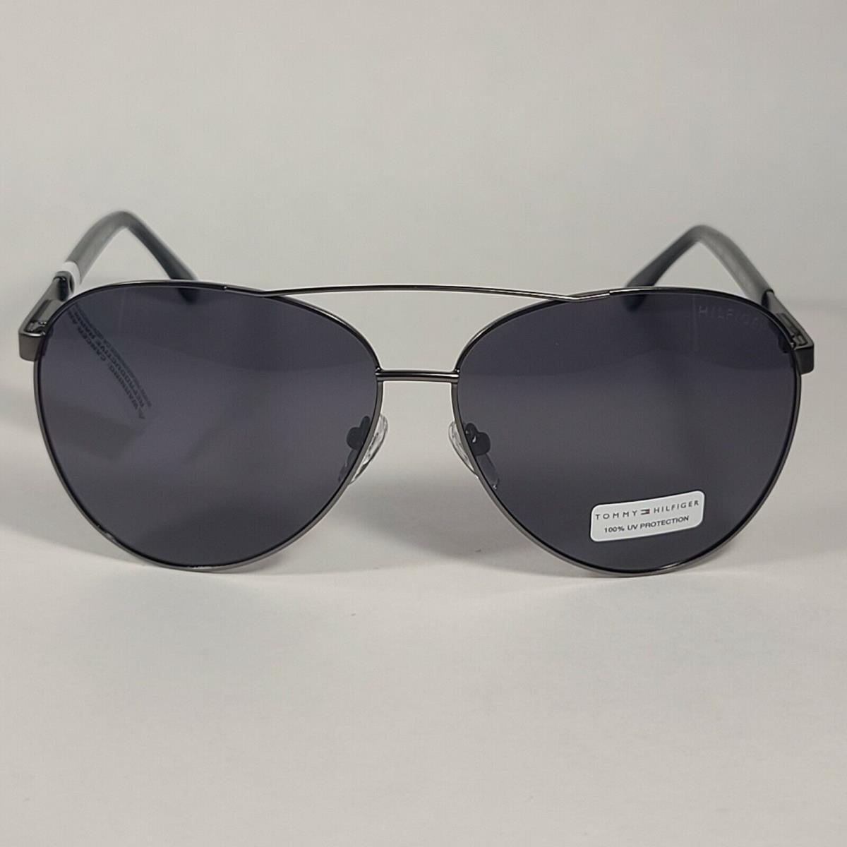 Tommy Hilfiger Lucas MM OU565P Aviator Pilot Sunglasses Gunmetal Black Gray Lens