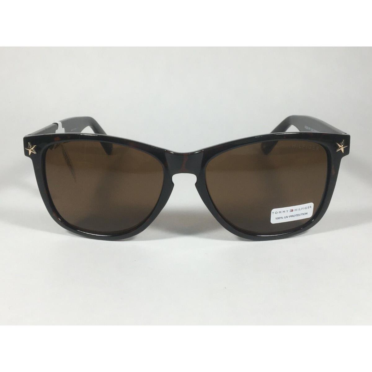 Tommy Hilfiger Aileen WP OL435 Square Sunglasses Brown Tortoise with Brown Lens