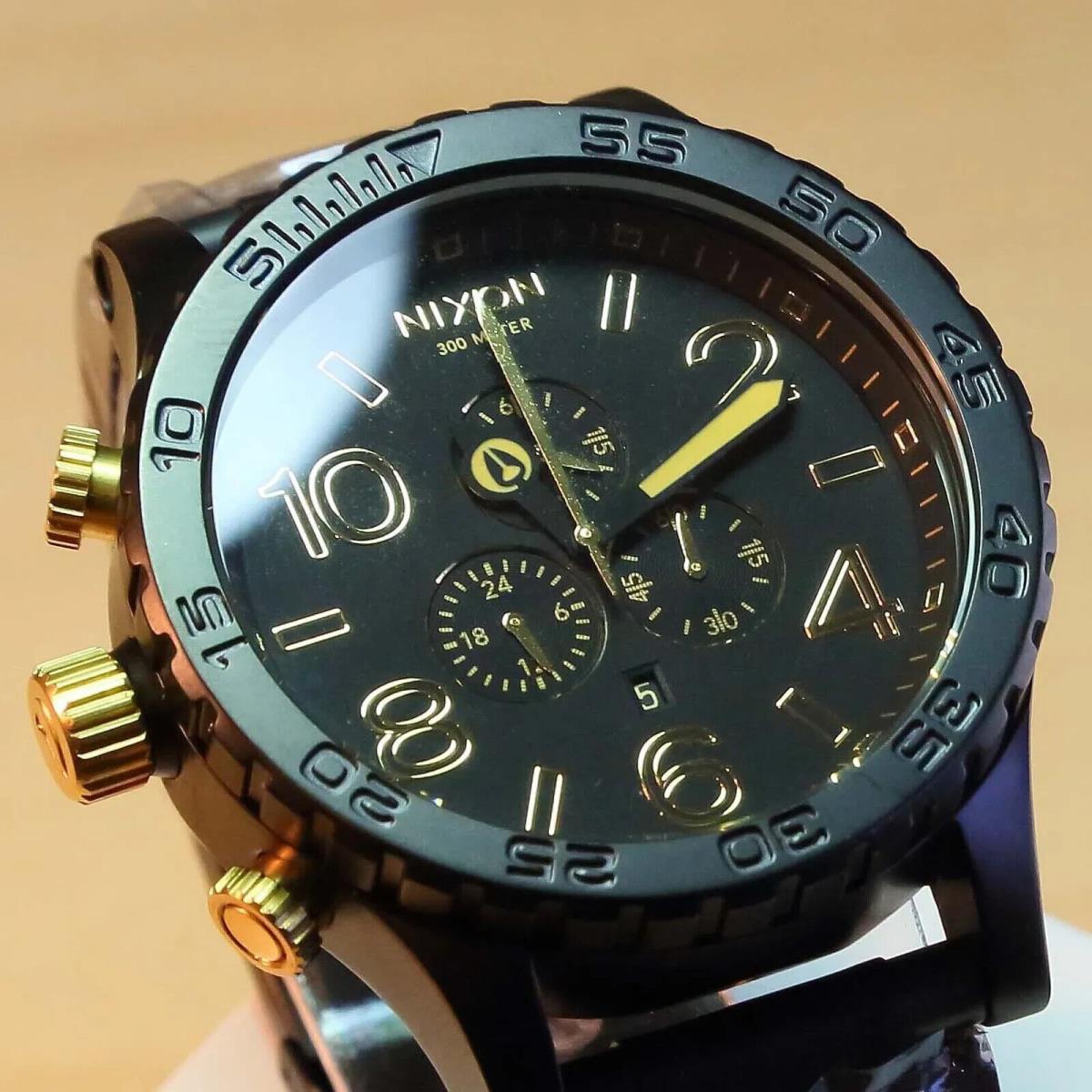 Nixon Watch 51-30 Chrono Black Gold A0831041 Mens Womens Gift Nice