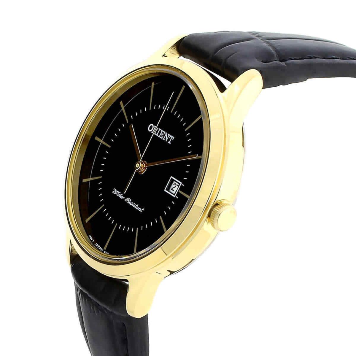 Orient Contemporary Quartz Black Dial Ladies Watch RF-QA0002B - Dial: Black, Band: Black, Bezel: Gold-tone