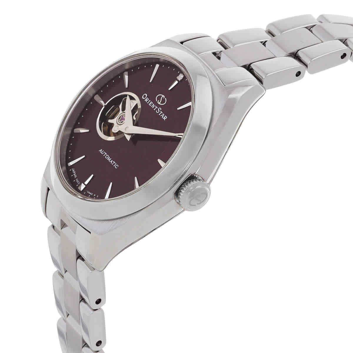 Orient Star Automatic Purple Dial Ladies Watch RE-ND0102R00B - Dial: Purple, Band: Silver-tone, Bezel: Silver-tone