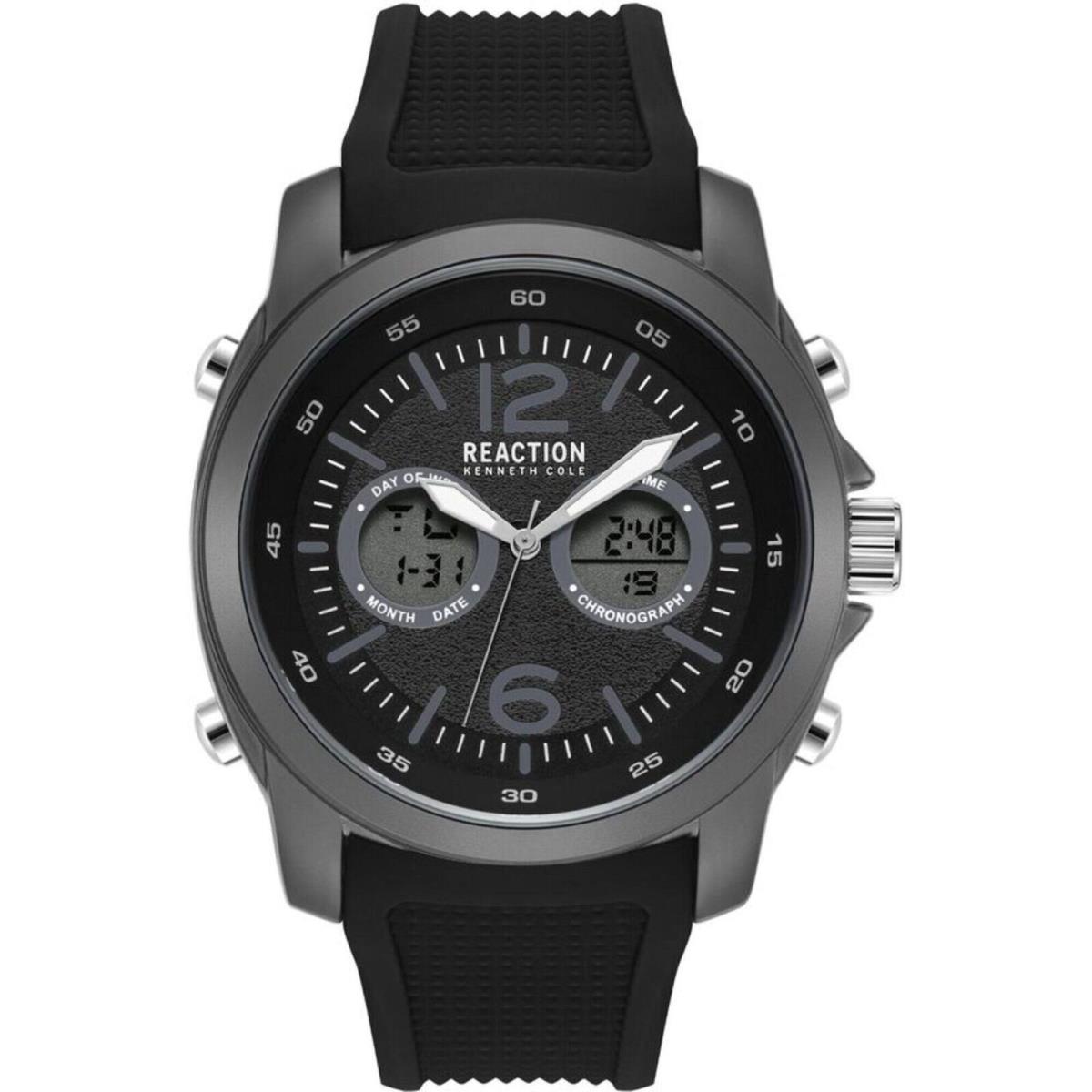 Kenneth Cole Reaction Men`s Watch Analog Digital Black Strap KRWGP2188304