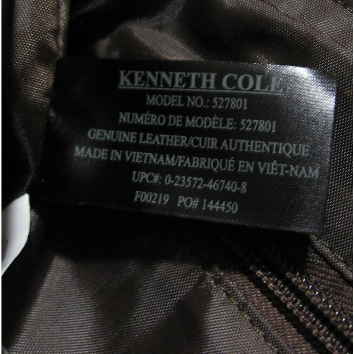 Kenneth Cole Dark Brown Leather Laptop Briefcase Portfolio Messenger Bag