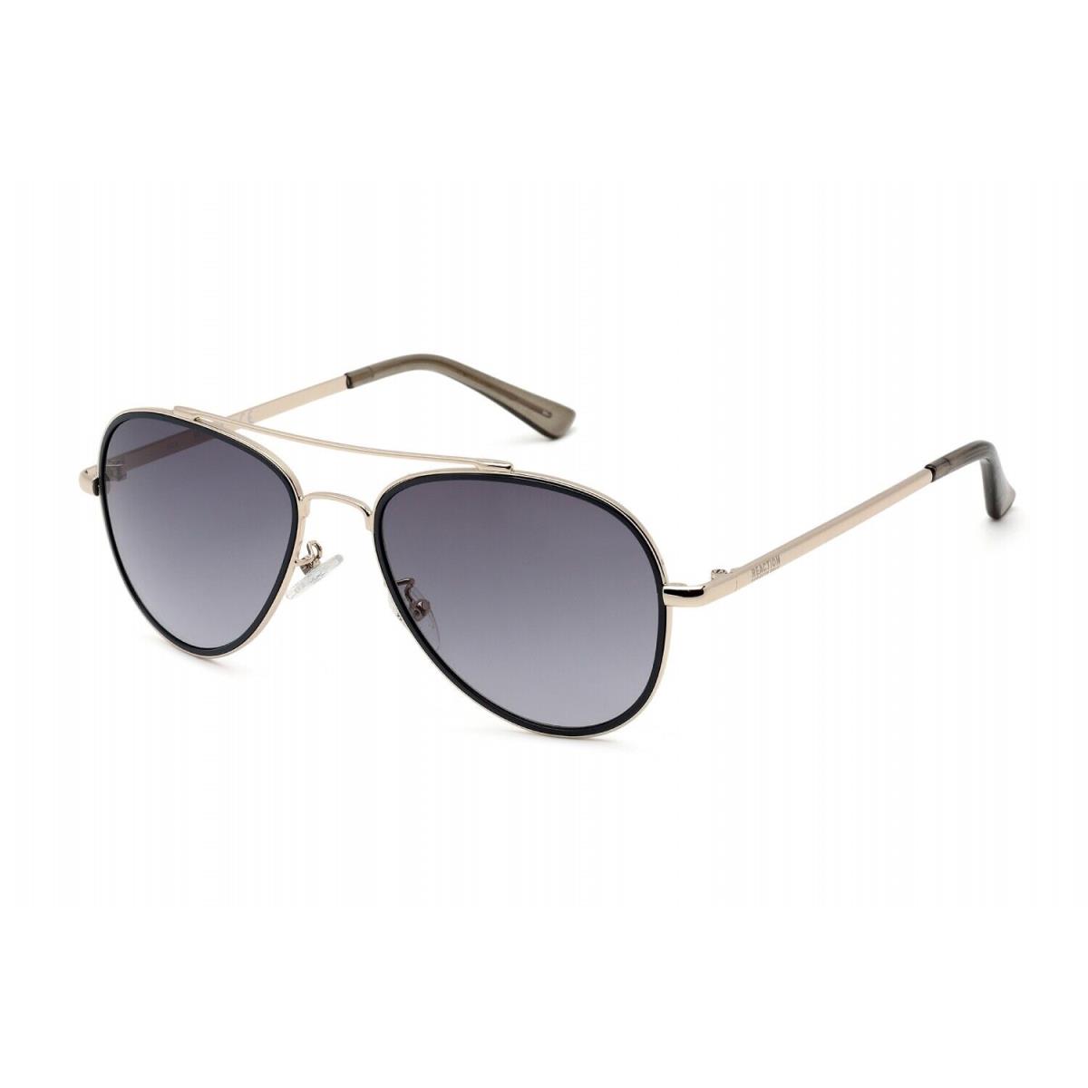 Kenneth Cole Reaction KC2837 32B Aviator Gold Navy Blue Sunglasses - Frame: Gold Navy Blue, Lens: Gray