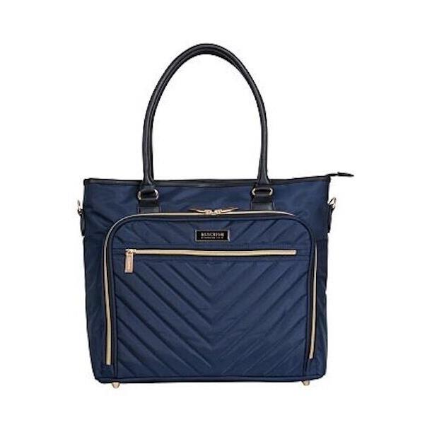 Kenneth Cole Reaction Chelsea Chevron 15 Laptop Tablet Business Tote Navy