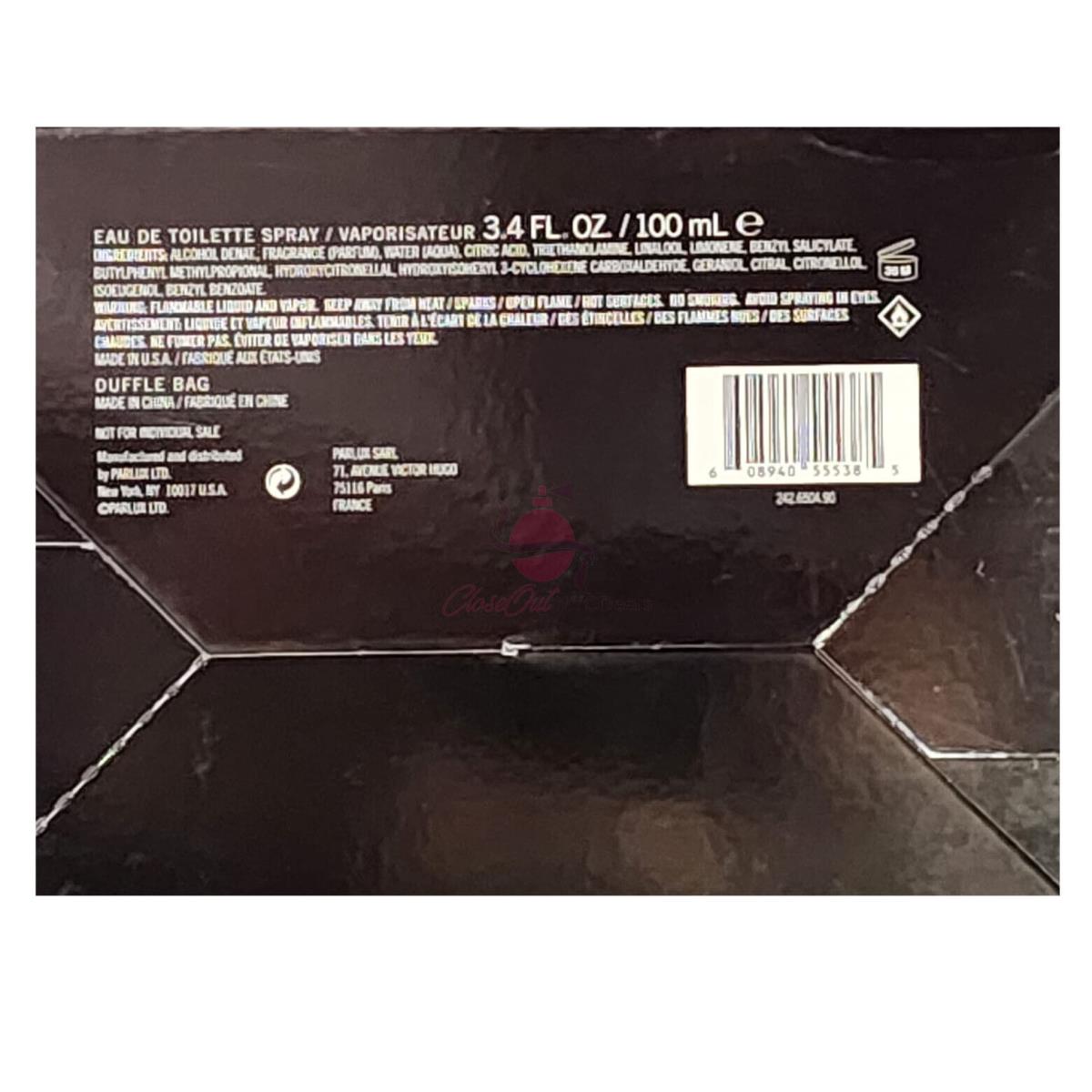 Kenneth Cole Black by Kenneth Cole 2 PC Set-3.4 oz Edt Spray+duffle Bag