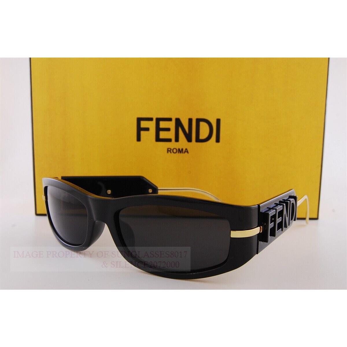 Fendi Fendigraphy Hobo Logo 40120 Black Fashion Wrap Sunglasses FE40120I