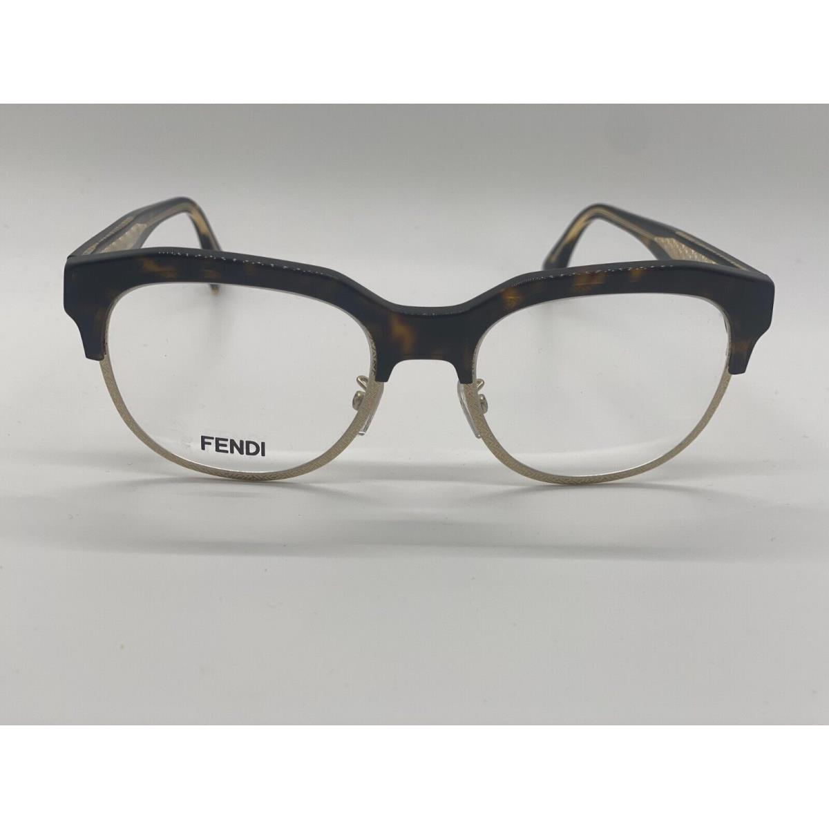 Fendi FE 50068U 052 Havana Gold Eyeglasses 52-19-150mm