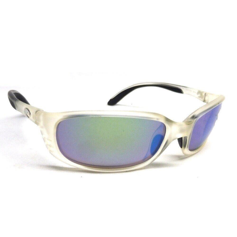 Costa Del Mar Brine Matte Crystal Green Mirror 400P Sunglasses - Frame: matter Crystal, Lens: Green Mirror 400P