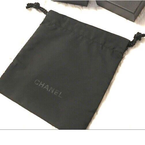 Chanel Gift Boxes Bags Black White Large Small Clutch Bag Black Drawstring Pouch