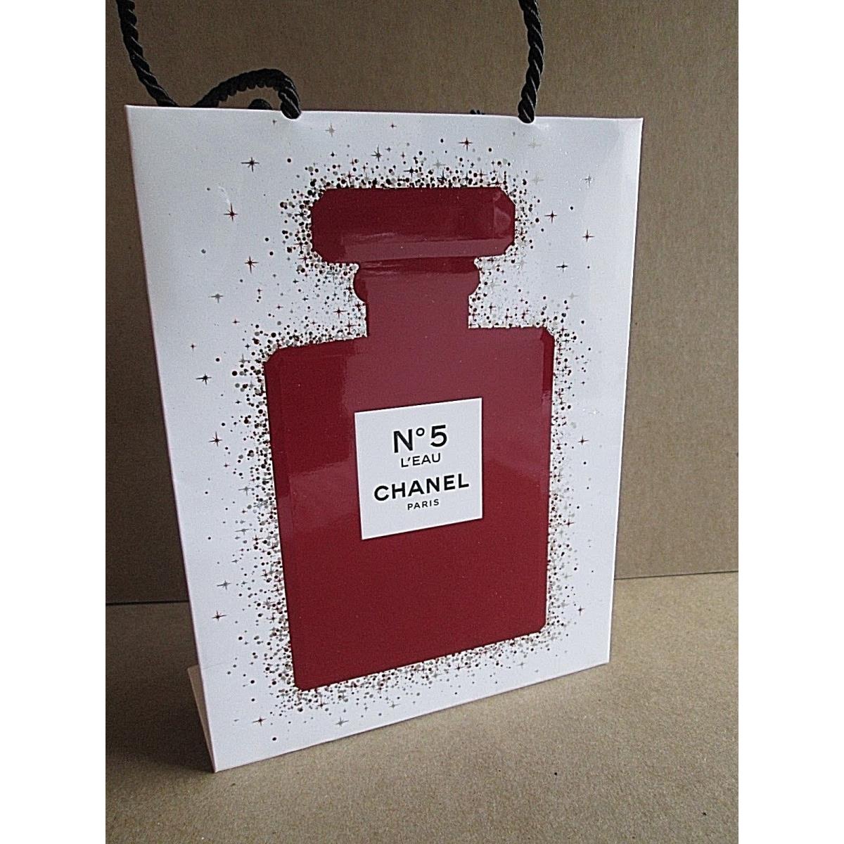 Chanel Paris NO 5 L`eau Red Perfume Bottle Holiday 2018 Paper Bag Only Rare