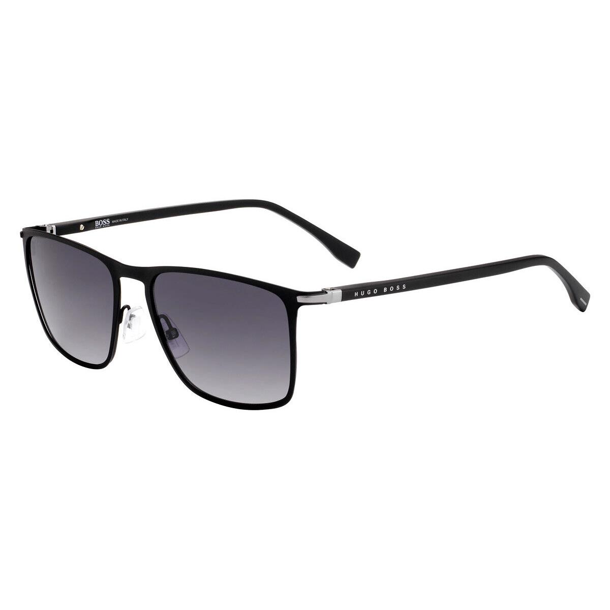 Boss 1004/S/it Sunglasses Men Matte Black Rectangle 56mm - Frame: Matte Black, Lens: Dark Gray Gradient