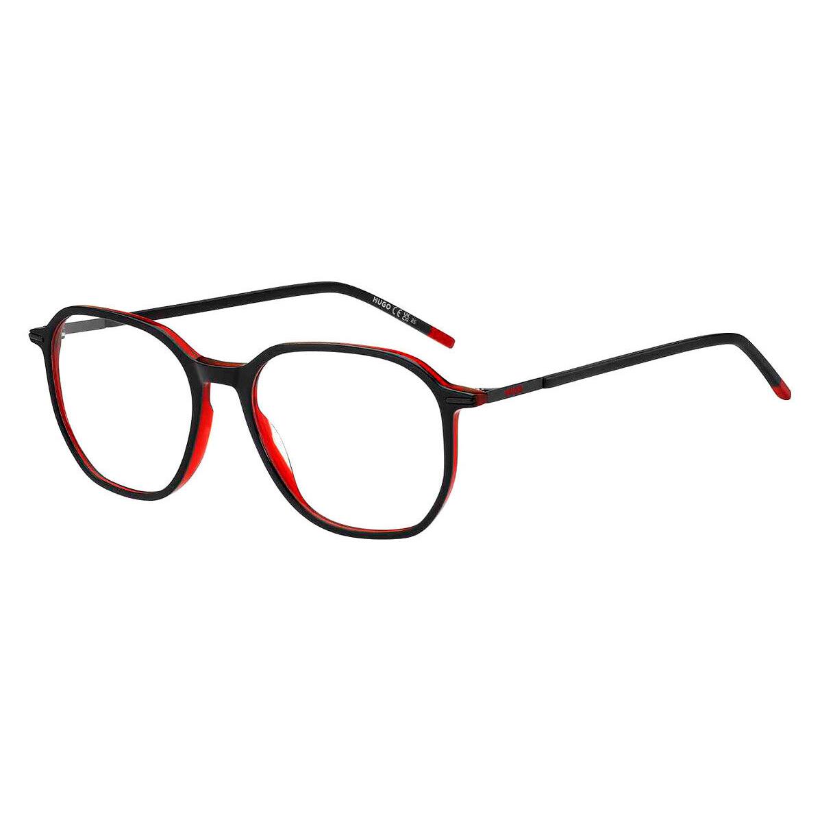 Hugo Boss Hhb Eyeglasses Men Black Red 52mm - Frame: Black Red, Lens: Demo