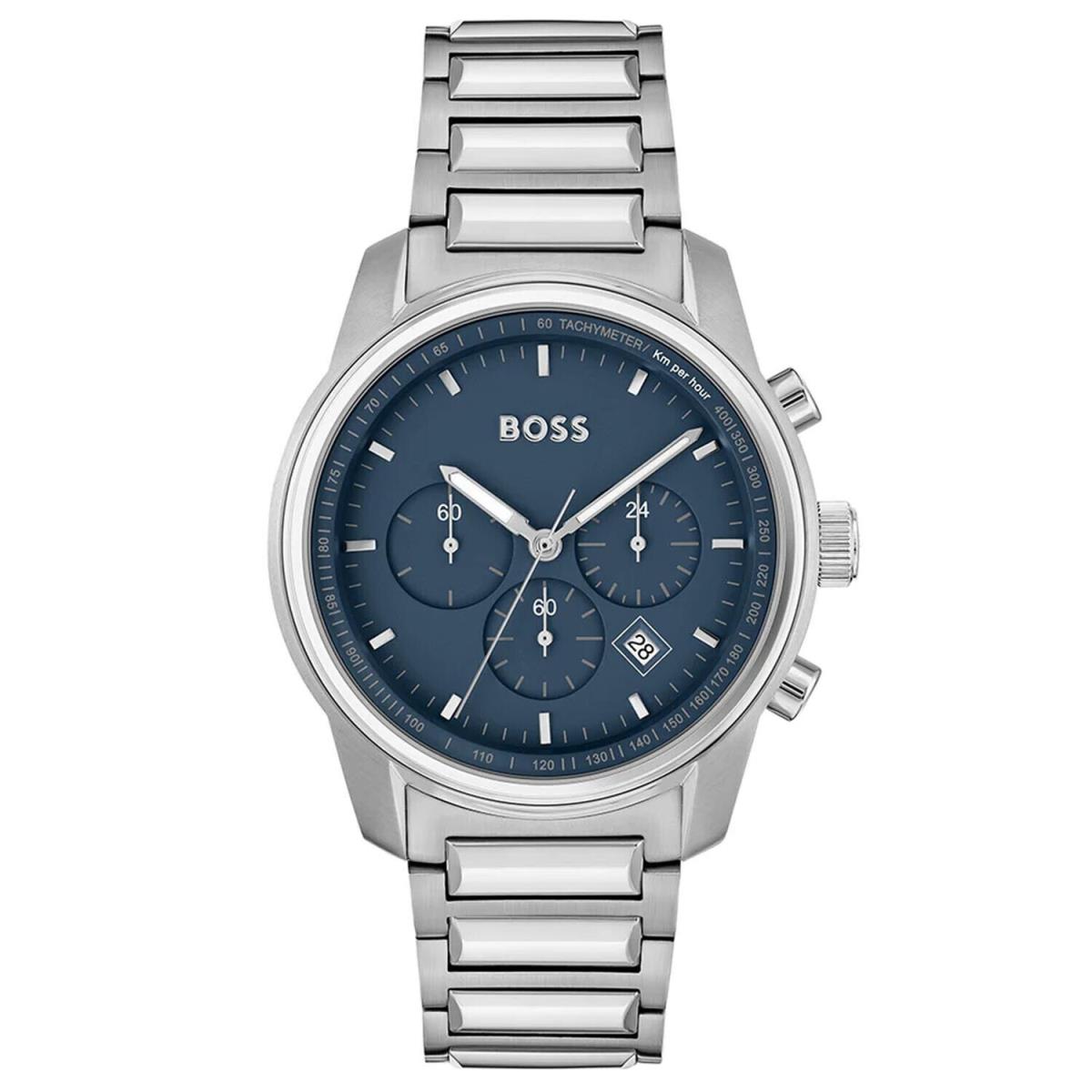 Hugo Boss Men`s Trace Blue Dial Watch - 1514007