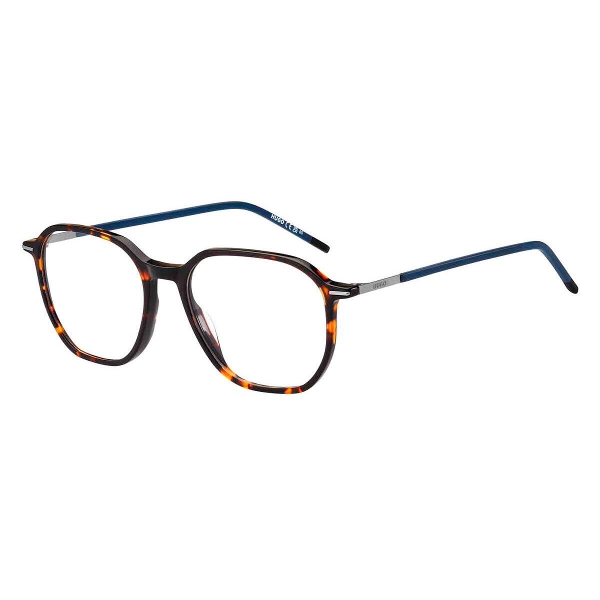 Hugo Boss Hhb Eyeglasses Men Havana Blue 52mm - Frame: Havana Blue, Lens: Demo