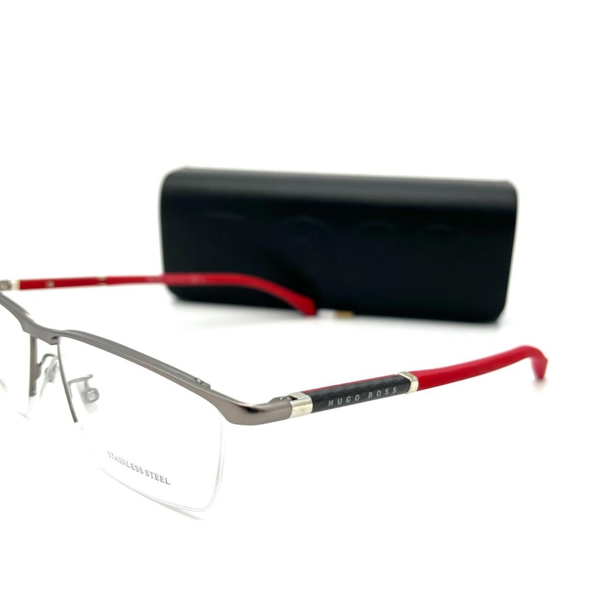 Hugo Boss 1104 R80 Dark Ruthenium Red / Demo Lens 55mm Eyeglasses