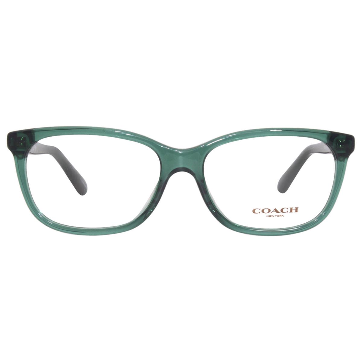 Coach HC6139U 5661 Eyeglasses Women`s Transparent Emerald Green Full Rim 53mm