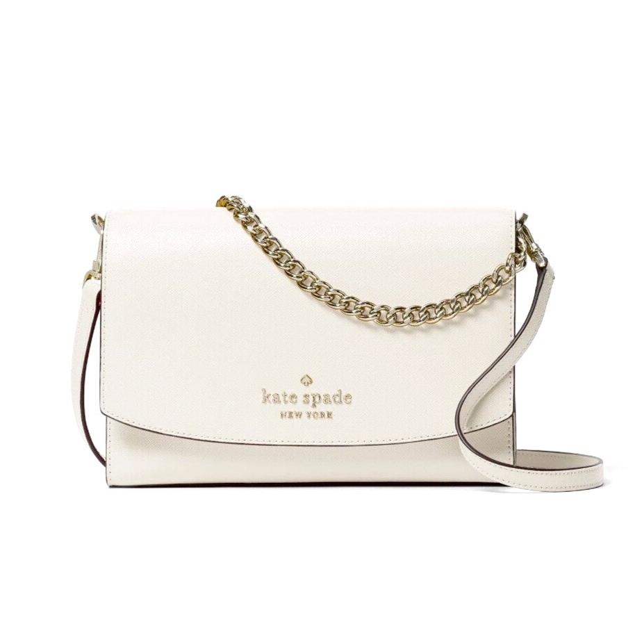 New Kate Spade Carson Saffiano Leather Convertible Crossbody Bag Parchment