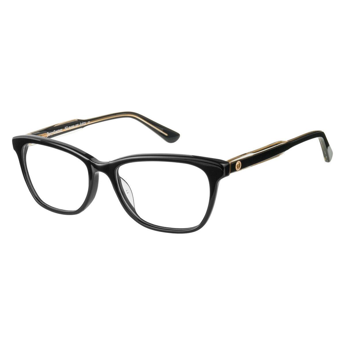 Juicy Couture 175 Eyeglasses Women 0807 Black Rectangle 53mm