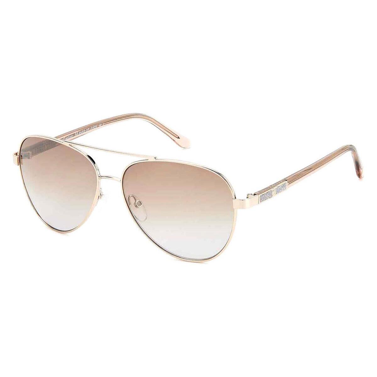 Juicy Couture Juc Sunglasses Light Gold / Brwn Shaded Silver Mirrored - Frame: Light Gold / Brwn Shaded Silver Mirrored, Lens: Brwn Shaded Silver Mirrored