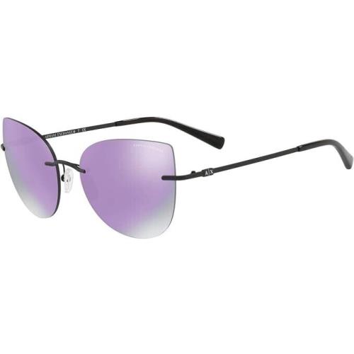 Armani Exchange AX2025S Sunglasses Matte Black W/violet Mirror 56mm Lens 60634V