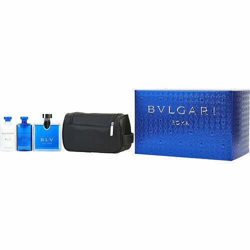 Blv BY Bvlgari 4PC Gift Set 3.4 Edt Spray + 2.5 A/b + S/gel 2.5 OZ + Pouch Men