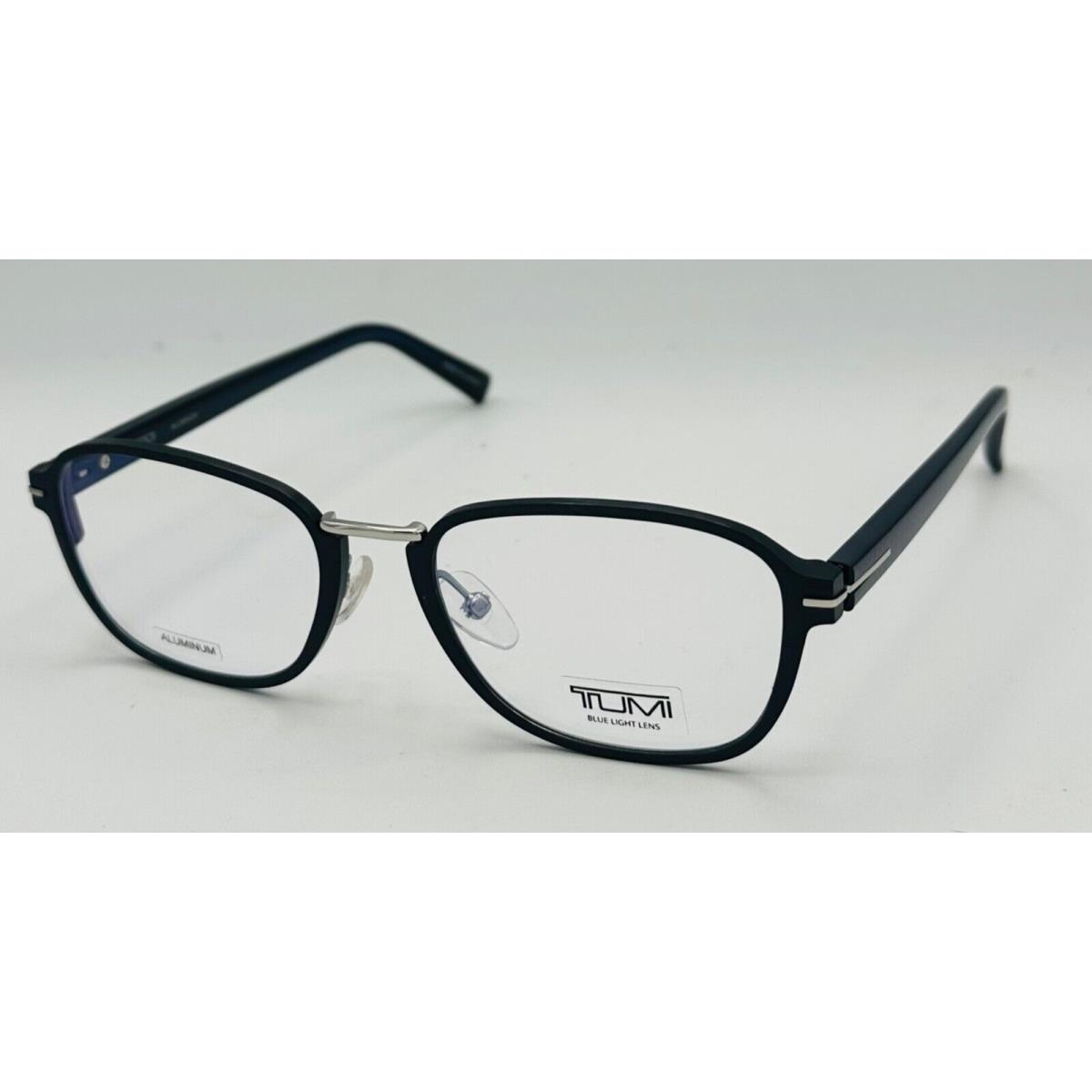 Tumi Mens Black Blue Plastic Rectangle Eyewear Frame Vtu 023 52mm