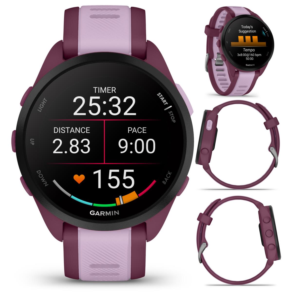 Garmin Forerunner 165 Music Running Smartwatch Amoled Berry/lilac - Berry/Lilac