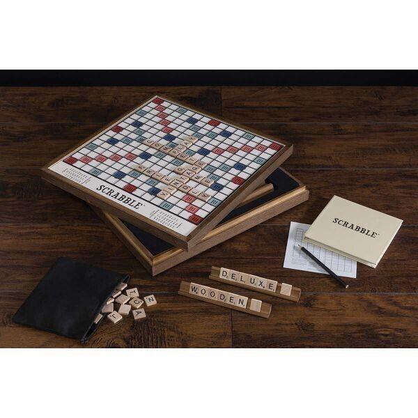 Scrabble Vintage Deluxe Edition English Board Game Limited Wood