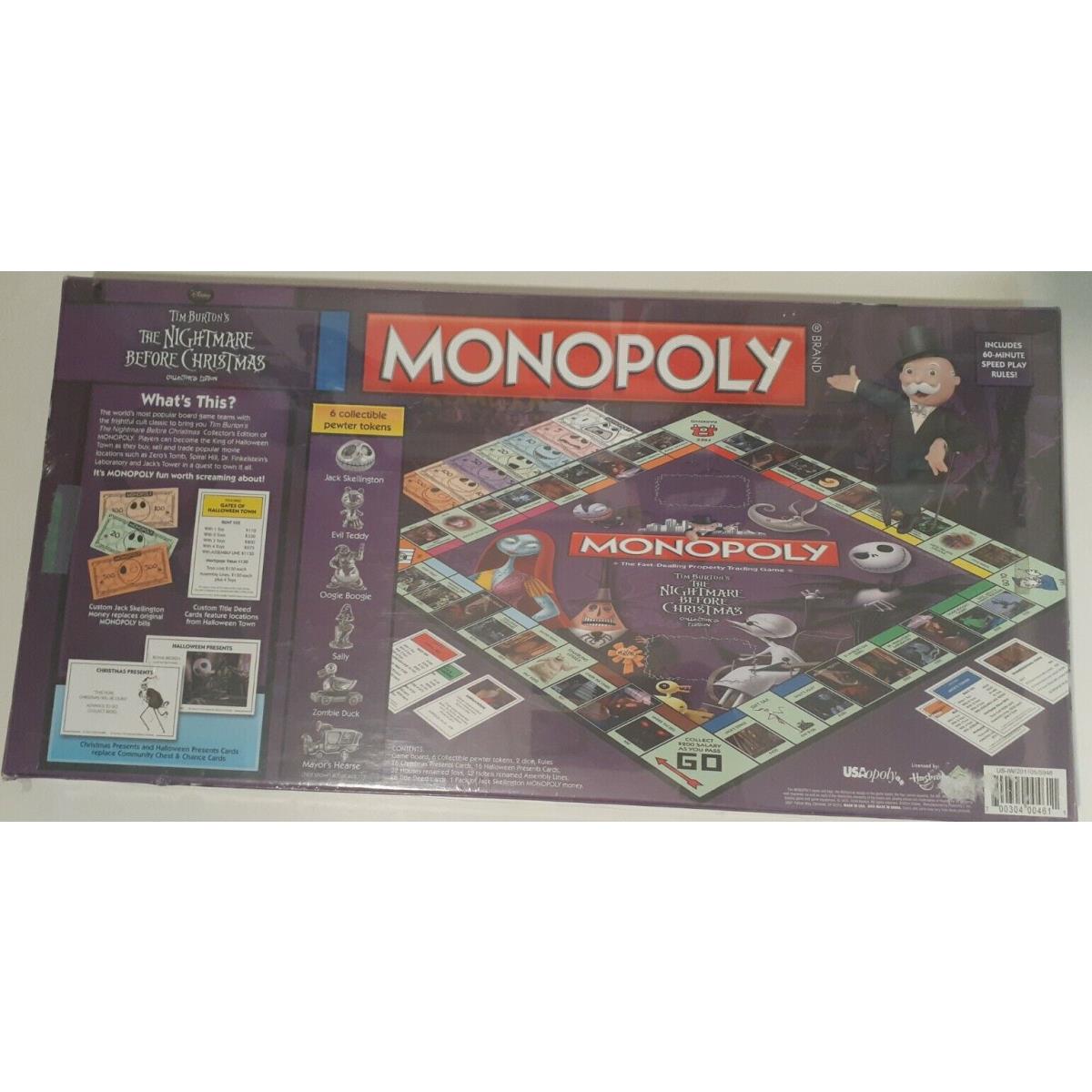 Monopoly Tim Burton`s The Nightmare Before Christmas Edition Board Game 2009