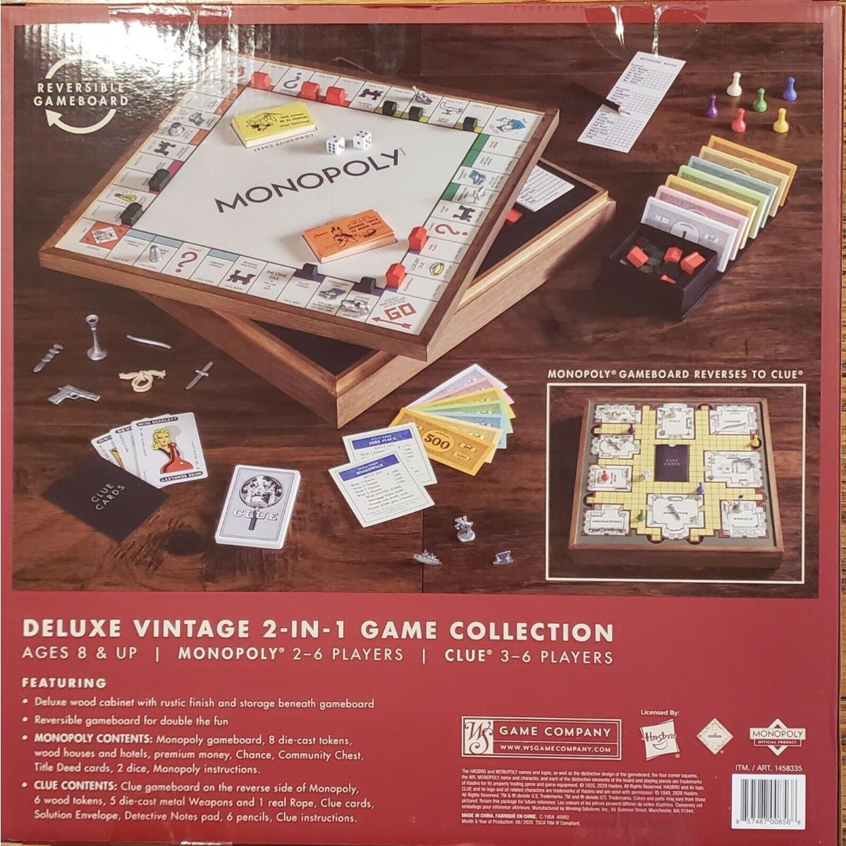 Monopoly Clue Deluxe Vintage 2 In 1 Game Collection- Family Fun