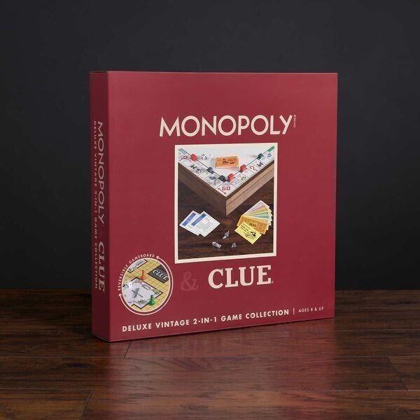 Monopoly/clue Vintage Deluxe Edition English Board Game Limited Wood