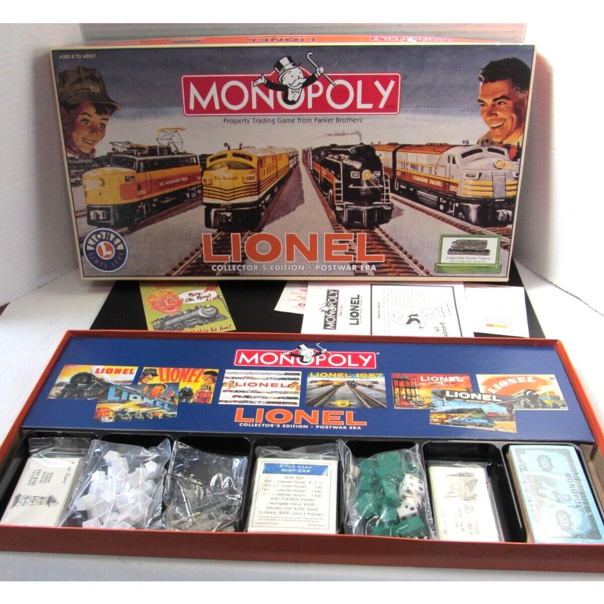 Lionel Collector`s Edition Monopoly Board Game Postwar Era Pcs