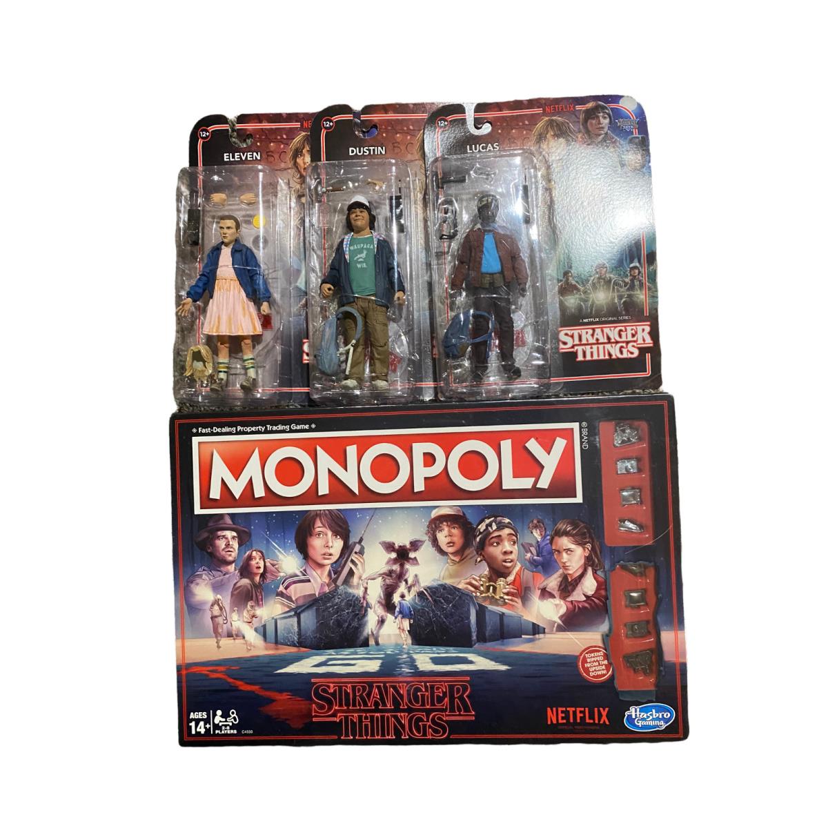 Monopoly Stranger Things Edition Board Game and 3 Action Figures