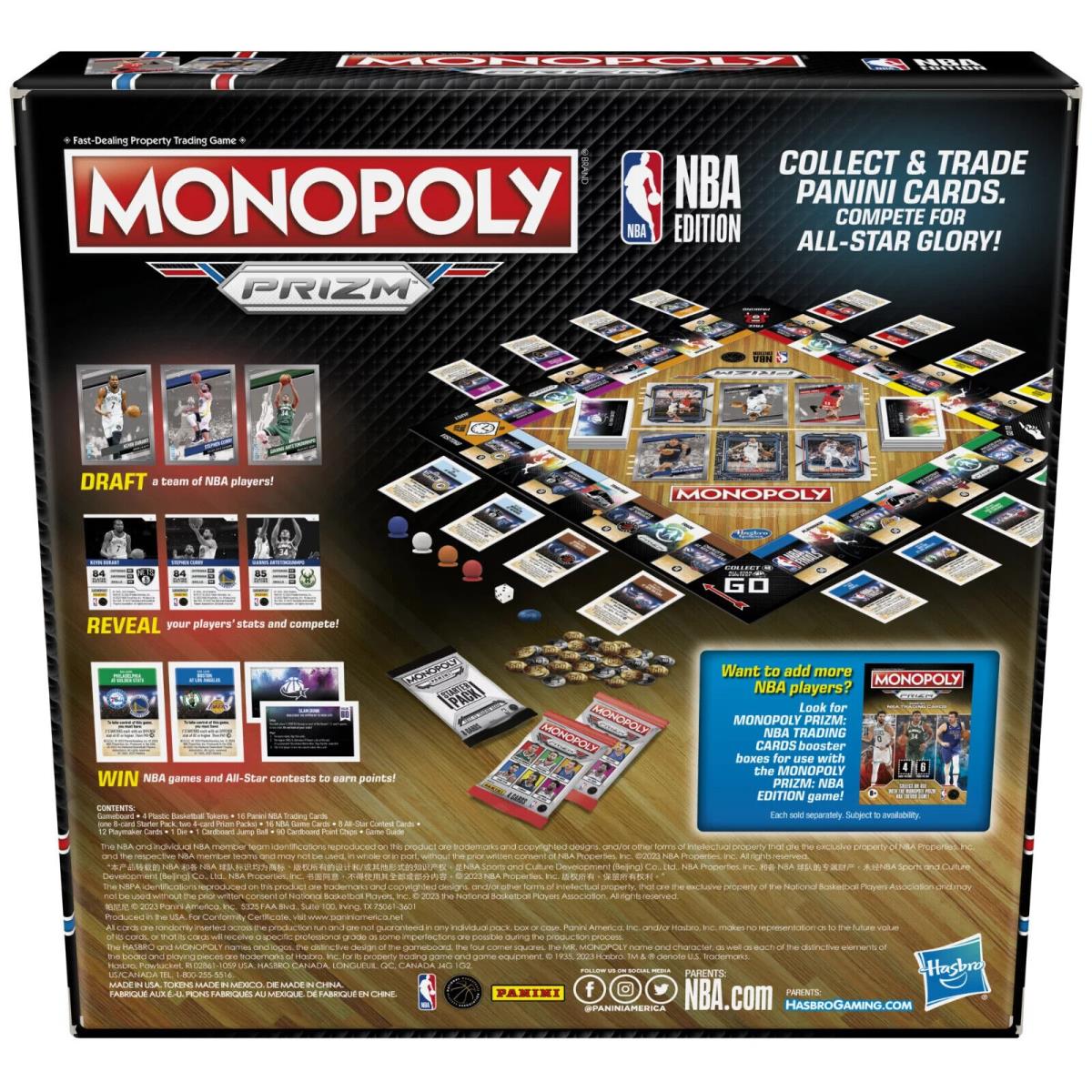 Monopoly Prizm Nba Edition 1 Starter Pack 2 Prizm Packs Hasbro Gaming