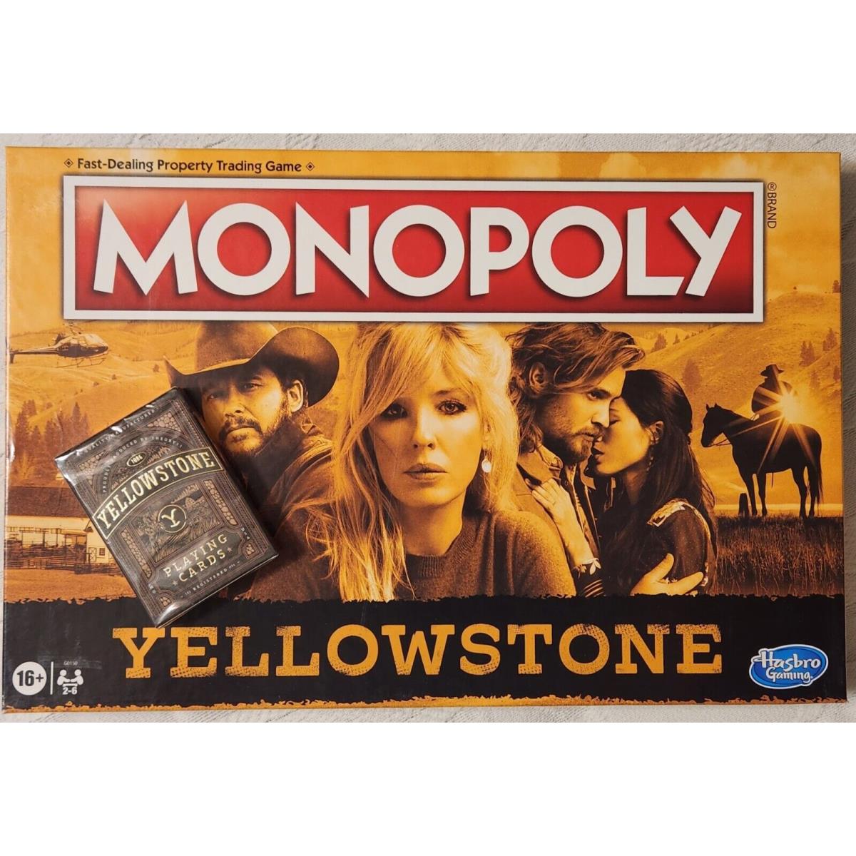 Monopoly Yellowstone 2023 Hasbro Board Game Plus Playing Card Custom Set