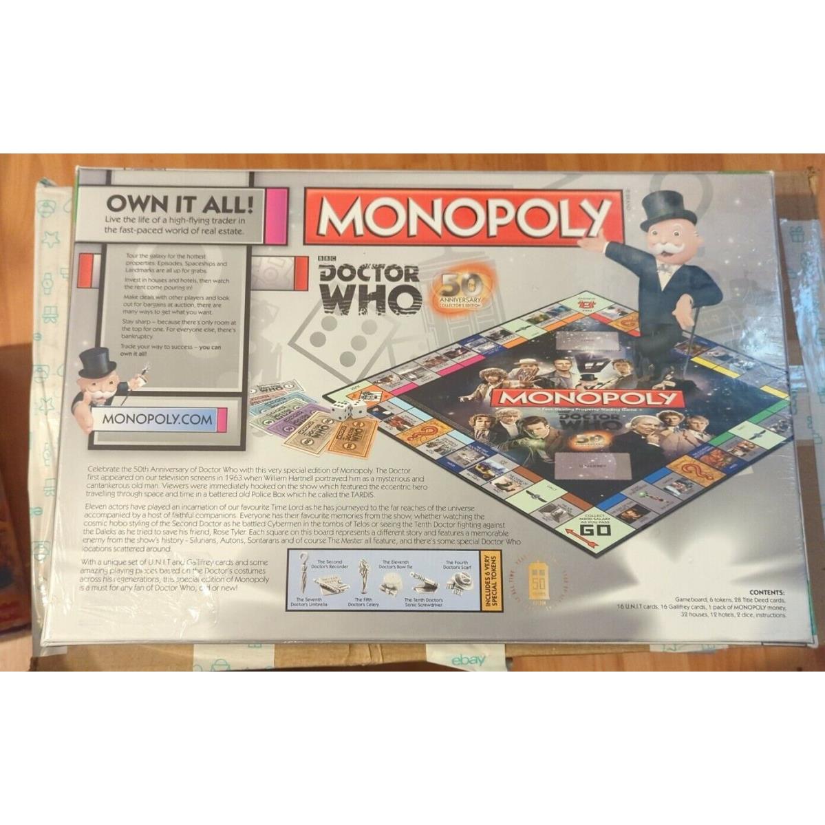 Monopoly Doctor Who 50th Anniversary Collectors Edition Board Game