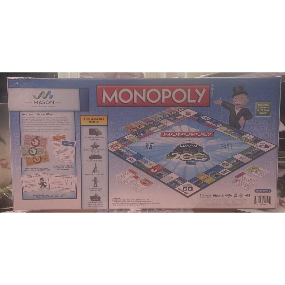 Mason City Ohio Bicentennial Edition Monopoly