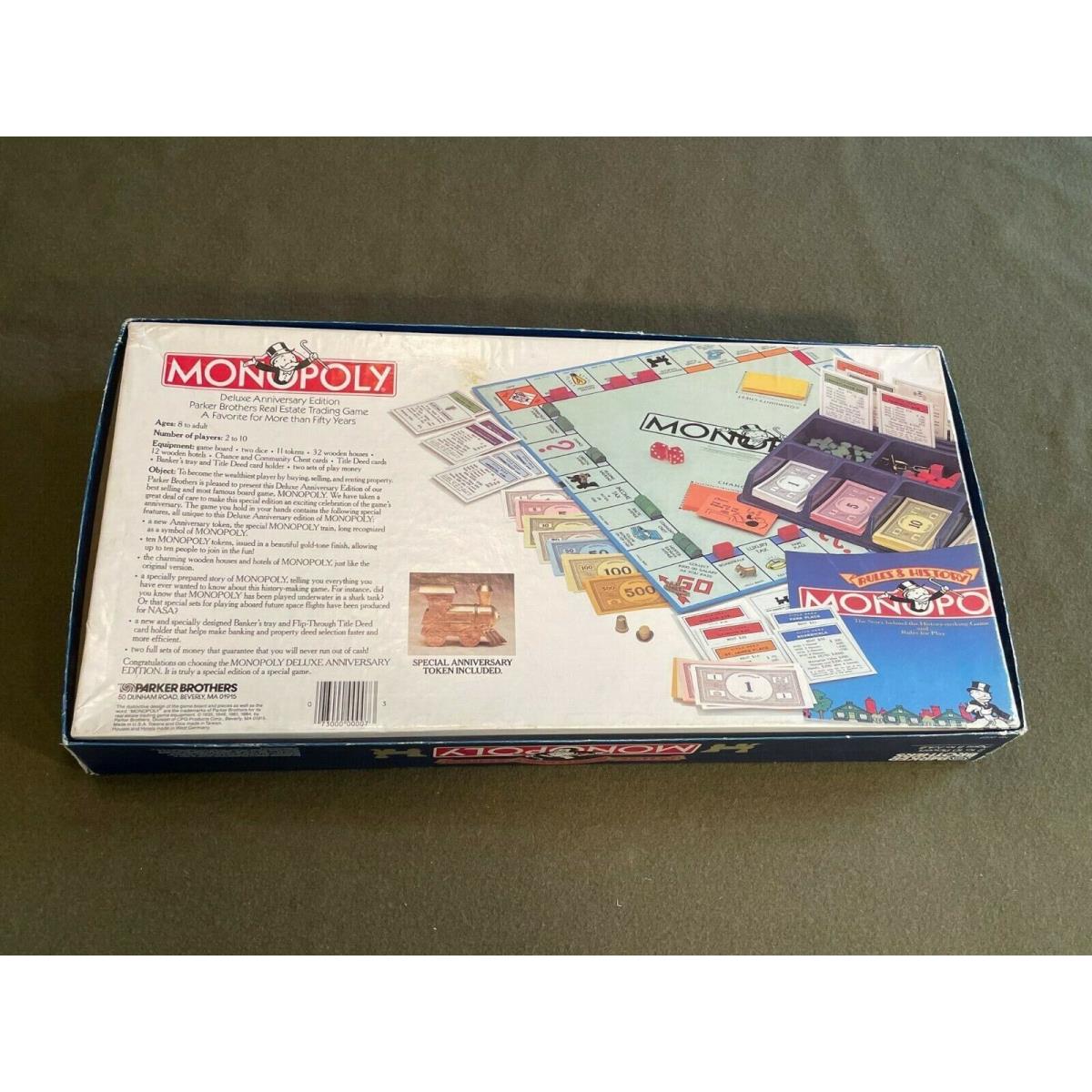 Monopoly Deluxe Anniversary Edition 1984 Board Game Complete