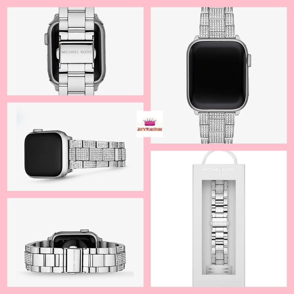 Michael Kors Pave Silver-tone Stainless Steel Apple Watch Strap Band 38/40mm