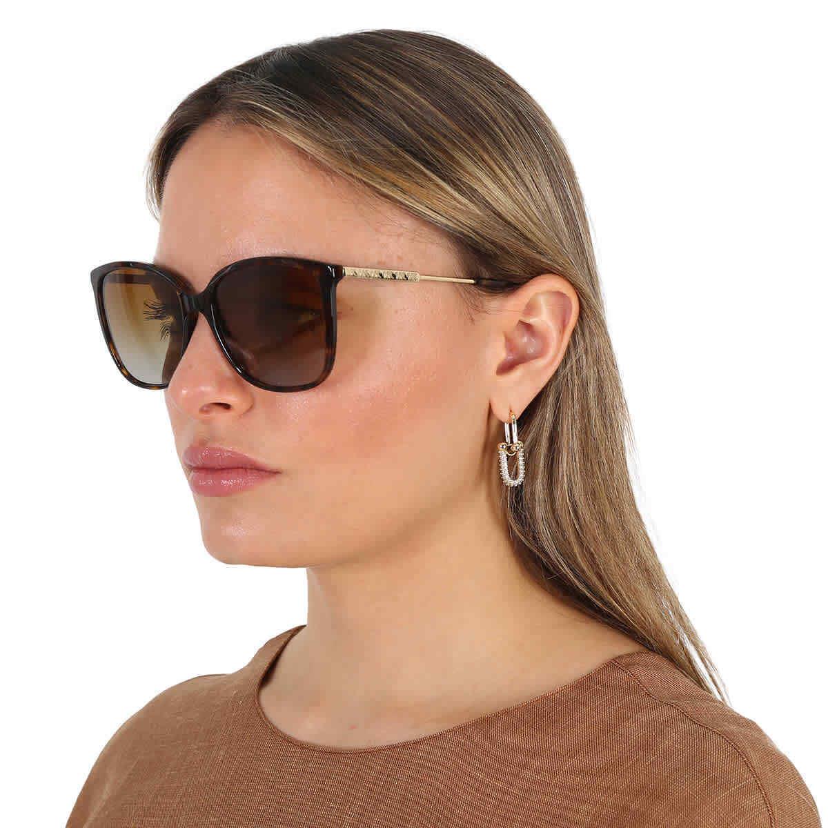 Michael Kors Avellino Light Brown Gradient Polarized Square Ladies Sunglasses