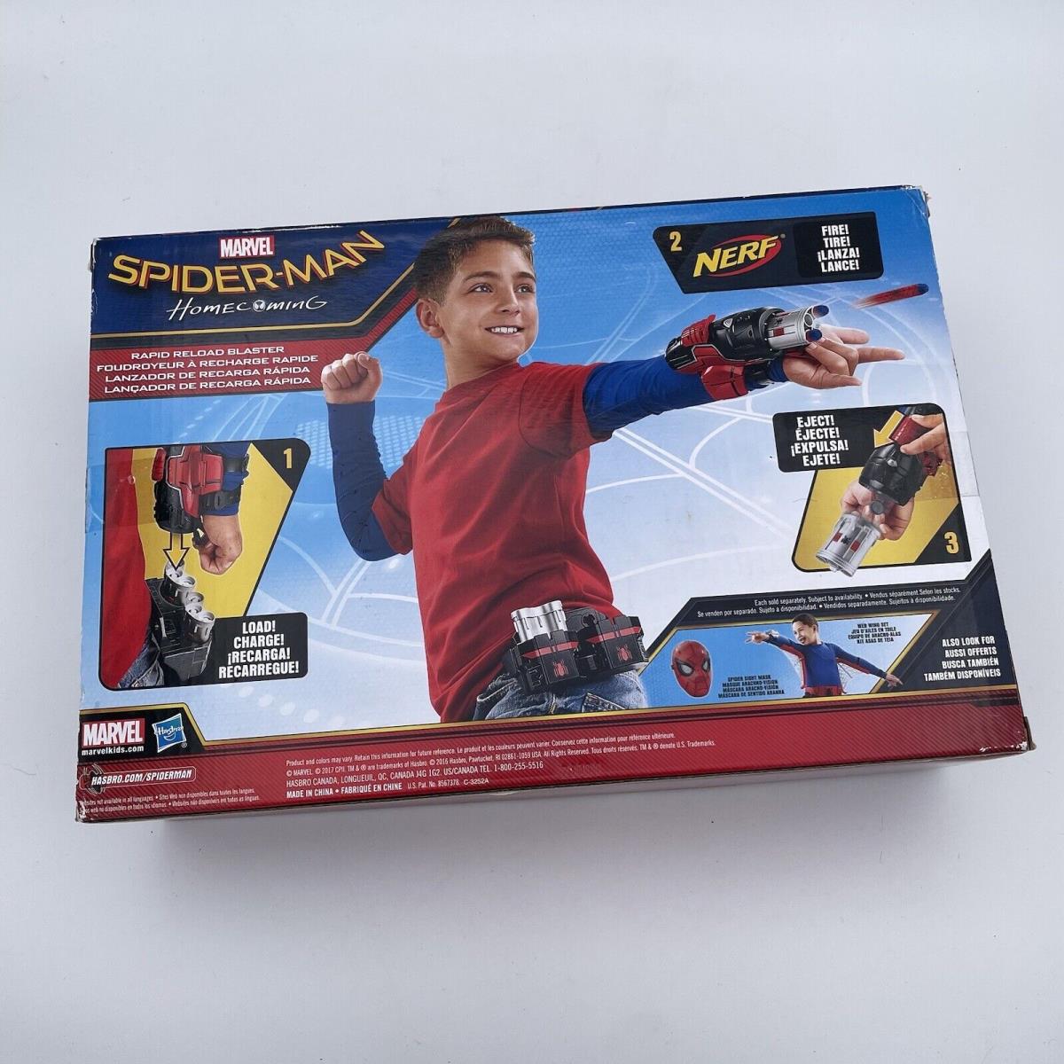 Nerf Marvel Spider-man Homecoming Rapid Reload Blaster Hasbro Mcu