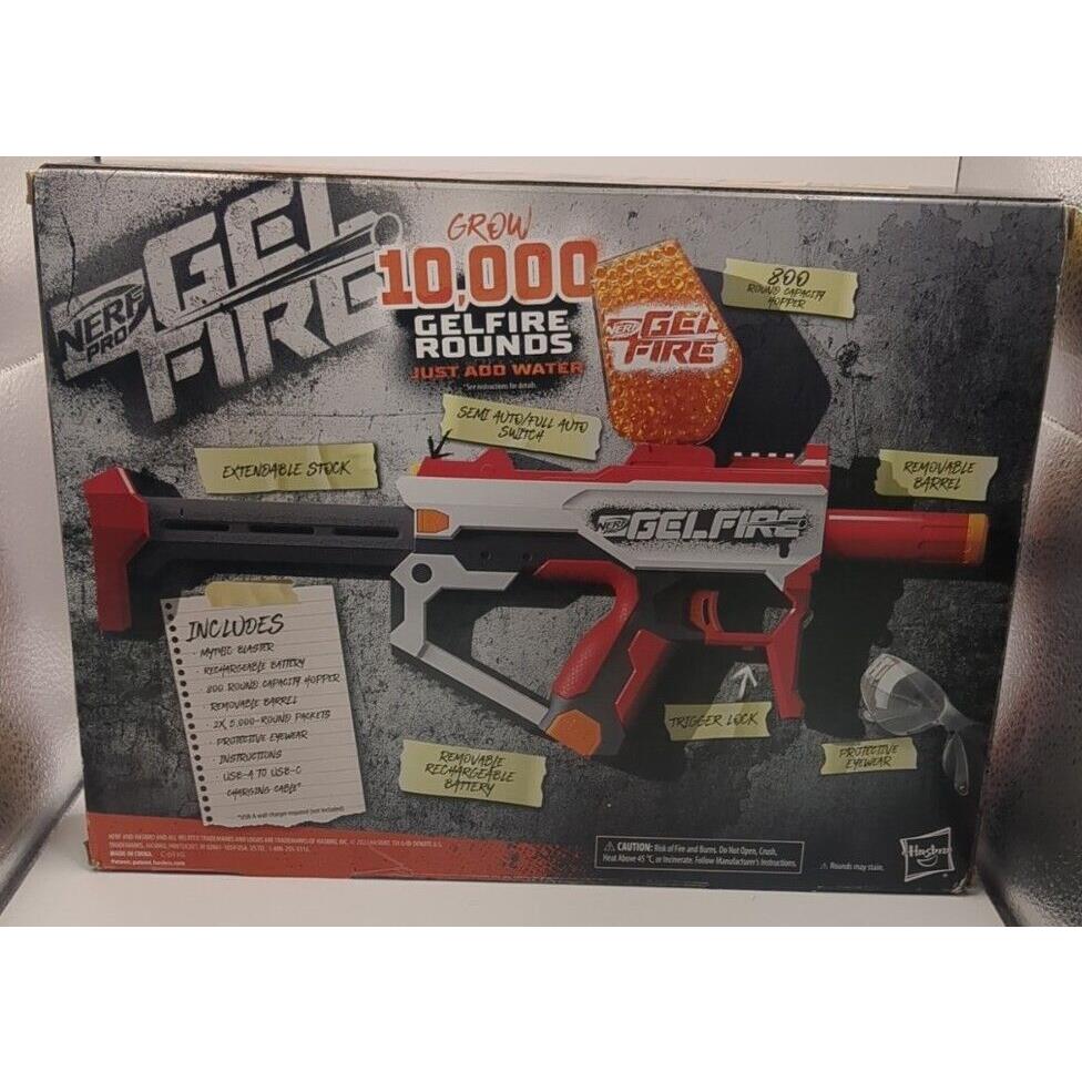 Nerf Pro Gelfire Mythic Full Auto Blaster Rechargeable Battery 10k Rounds