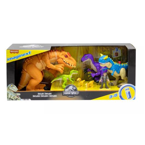 Fisher-price Imaginext Jurassic World Dinosaur 7-Piece Set Raptor Indominus Rex