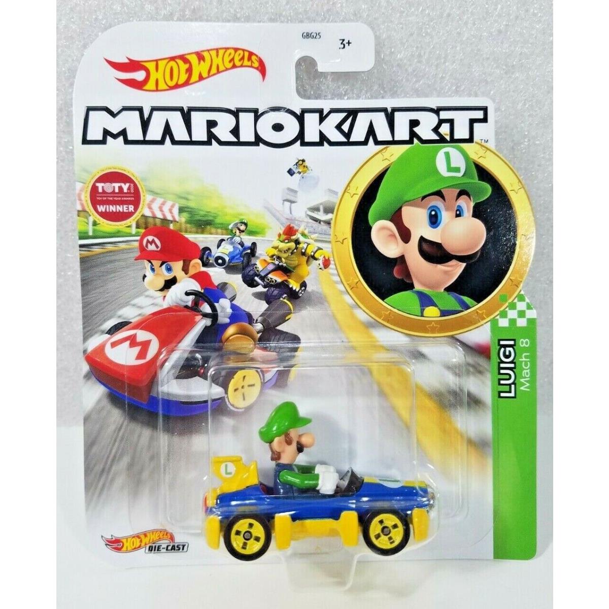 Mario Hot Wheels Mariokart Kart Diecast Car Vehicle Choose 2021 2022 2023 2024 + GBG27, LUIGI Mach 8